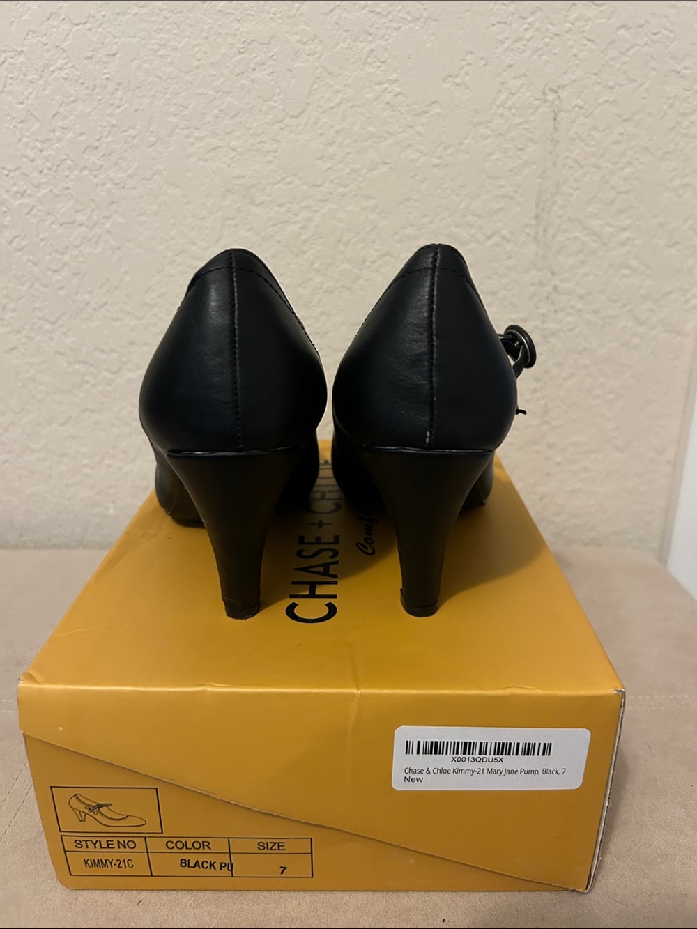 Chase + Chloe Black Mary Jane Mid Heel Dress Pump - w/ Box - Picture 6 of 12